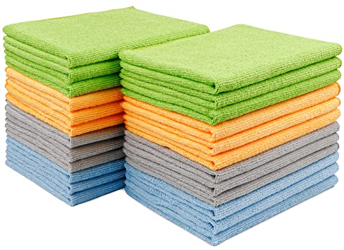 AIDEA Microfiber Cleaning Cloth-24PK, Premium All-Purpose Cleaning Cloth for Cars, Soft & Absorbent Car Cleaning Cloth, Lint Free Streak Free Wash Cloth for House, Kitchen, Car, Windows(12in.x16in.)
