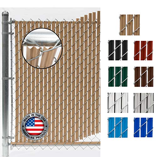 FenceSource Wave Slat (9 Colors) Single Wall Bottom Locking Privacy Slat for 4', 5', 6', 7' and 8' Chain Link Fence (5 ft, Beige)