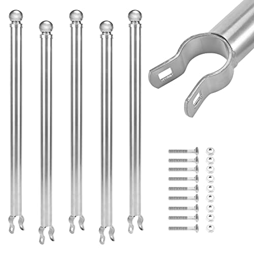 ICITYWALL 18 Pack Chain Link Fence Extension, 25" Fence Extension Height, Galvanized Post Extender for Dogs (1-3/8")