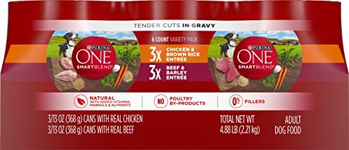 Purina ONE SmartBlend Wet Dog Food, Tender Cuts Variety Pack, 13 oz Cans, Pack of 6