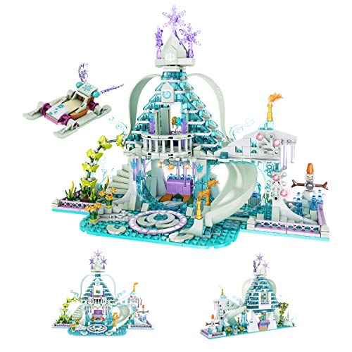 JIETENGFEI Girls Castle Princess Building Blocks Dream House Crystal & Sleigh with Palace Bricks Construction Play Kit for Kids Christmas Birthday Gift Present 6.7.8.9.10.11.12 Years and Up724PCS