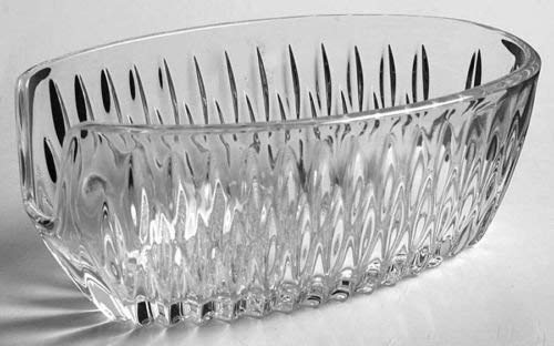 Princess House 24% Lead Crystal Highlights Pattern Clear Glass Spoon Rest or Utensil Holder Made in Germany