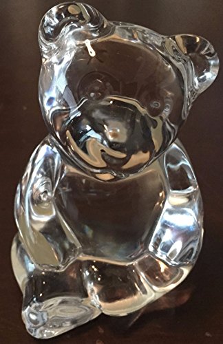 PRINCESS HOUSE LEAD CRYSTAL VINTAGE SITTING TEDDY BEAR PAPERWEIGHT