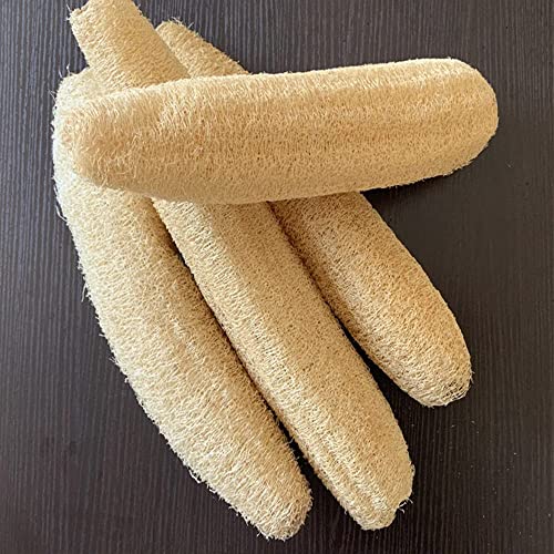 FRTIM Natural Loofahs Sponges Luffas Eco Friendly Body Shower Sponge Organic Exfoliating Luffa Real Bath Scrubbers Men Women Adults Skin Face Back  4 Pack