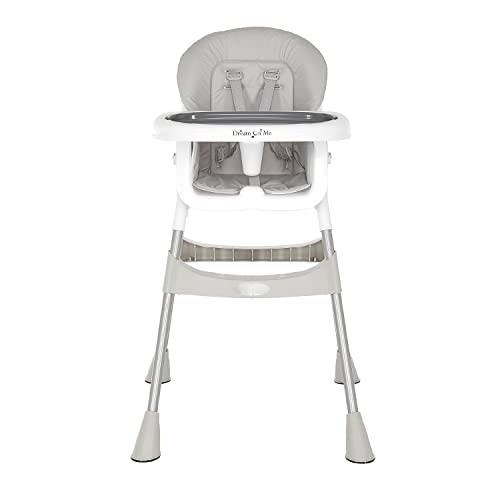 Dream On Me Portable 2-in-1 Tabletalk High Chair, Convertible Compact High Chair, Light Weight Portable Highchair, Grey