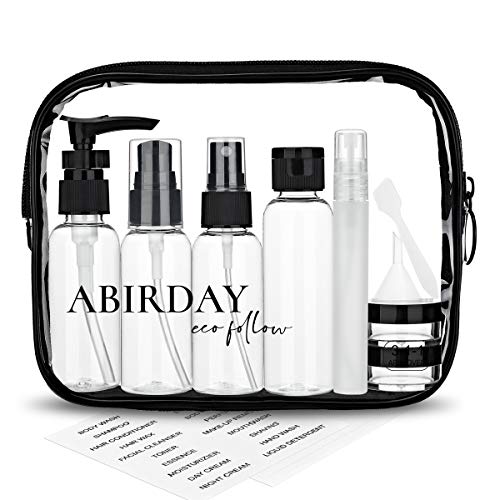 ABIRDAY Travel Bottles Containers & Travel Size Toiletries Accessories Bottles with Toiletry Bag for Liquids Leak-Proof & TSA Approved Carry-on for Airplane - Women/Men (SET-B 12-in-1)