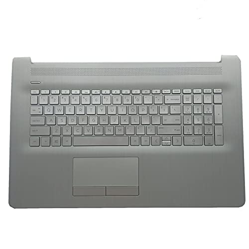 Replacement for HP 17BY 17-by 17CA 17-CA Laptop Upper Case Palmrest Backlit Keyboard Touchpad Assembly Part with ODD L92783-001 6070B1308113 Top Cover Sliver 2020 Year