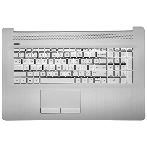 Replacement for HP Laptop 17-by 17T-by 17-CA 17Z-CA Upper Case Palmrest Touchpad US Backlight Keyboard Assembly with ODD L92783-001 Natural Silver