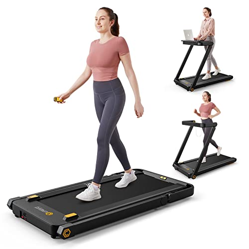 UREVO URTM012 3 in 1 Under Desk Walking Treadmill with Removable Desk, Treadmills, 50.9x27.2x37.4in, Black