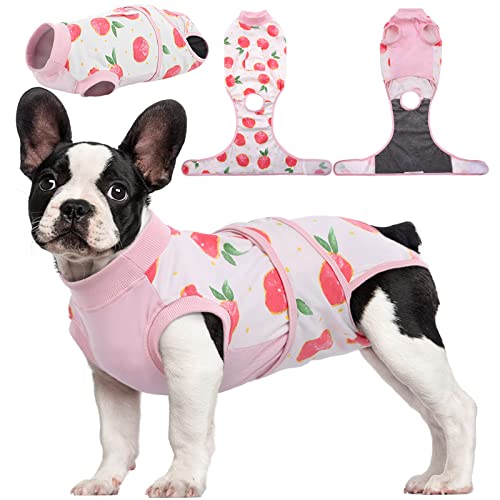 Kuoser Recovery Suit for Dogs Cats After Surgery, Professional Pet Recovery Shirt Dog Abdominal Wounds Bandages, Substitute E-Collar & Cone,Prevent Licking Dog Onesies Pet Surgery Recovery Suit