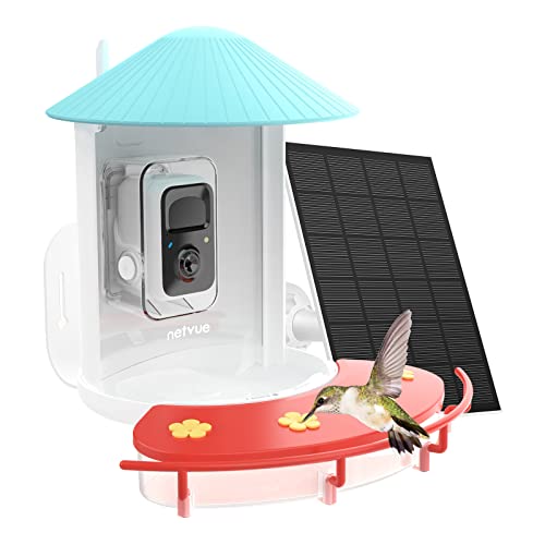 NETVUE Birdfy Hummee - Smart Hummingbird Feeder with Camera, Auto Capture Bird Videos & Birdwatching Up-Close, 2 in 1 Feeders Attract More Hummingbirds, Ideal Gift for Father's Day (Lite)