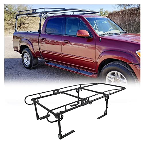 ECOTRIC 1000 LBS Adjustable Truck Bed Rack Contractor Ladder Pickup Lumber Utility Kayak Full Size Rack (Notice:You Will Receive Two Packages for This Item)