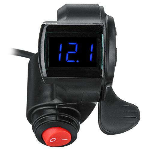 E-Bicycle Thumb Throttle Speed Control, Thumb Throttle Power Switch with LED Display for Electric Scooter, Pocket Bike