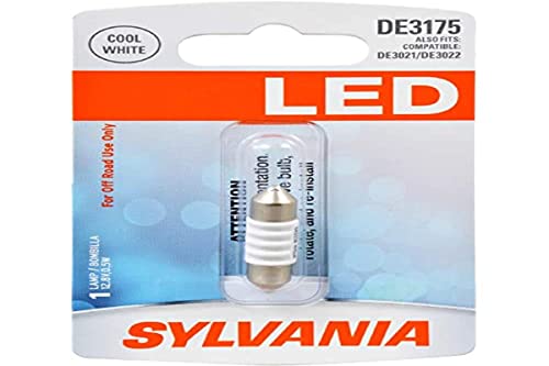 SYLVANIA - DE3175 31mm Festoon LED White Mini Bulb - Bright LED Bulb, Ideal for Interior Lighting - Map, Dome, Cargo and License Plate (Contains 1 Bulb)