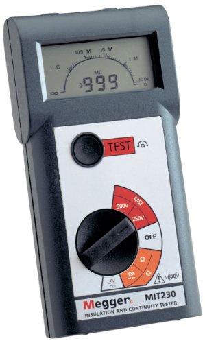 Megger MIT230-EN Insulation Tester, 1000 Megaohms Resistance, 250V, 500V, 1000V Test Voltage