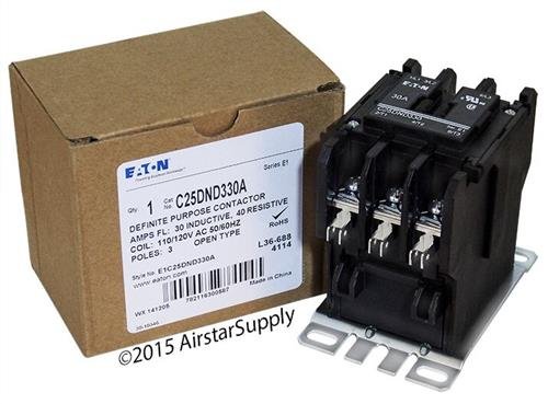 Eaton/Cutler Hammer C25DND330A 50mm DP Contactor, 3-Pole, 30 Amp, 120 VAC Coil Voltage - Replaces Square D 8910DPA33V02