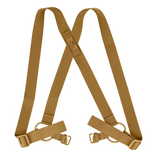 CAT Outdoors Tactical Suspenders for Duty Belt w/G-Hook Police Duty Belt Suspenders for Men, Gun Belt Suspenders for Hunting (Coyote Brown)
