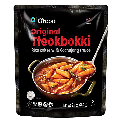 Chung Jung One O'Food Tteokbokki, Korean Rice Cakes with Red Chili, No MSG, No Corn Syrup, Gluten Free, Korean Street Food Tteokbokki, Ready in 3mins (ORIGINAL)