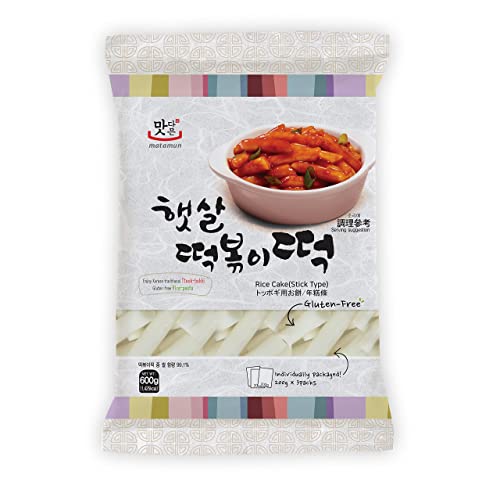 KOREAN RICE CAKE Tteokbokki Stick Gluten Free Non GMO VEGAN Stick Type  Tteokbokki Rice Cake Pasta Individually Packages 200g x 3 packs (600g)