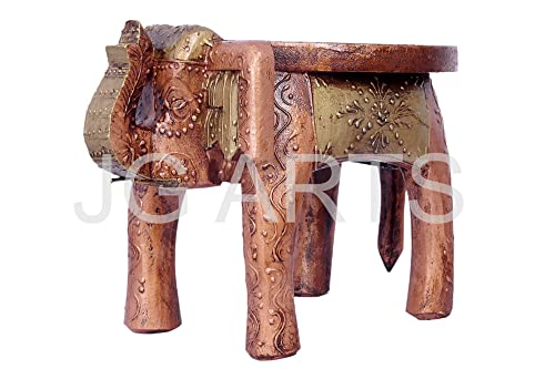 JGARTS More Buying Choices Wooden Wood Elephant Stool Handicraft Gift Foot Stool Step Stool 7.5" Souvenir