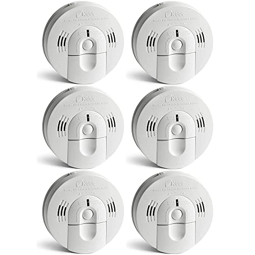 Kidde Smoke & Carbon Monoxide Detector, Hardwired, Interconnect Combination Smoke & CO Alarm with Battery Backup, Voice Alert, Pack of 6