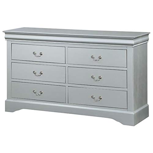 Acme Furniture Dresser with 6 Storage Drawers, Grey