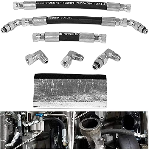 HPOP High Pressure Oil Pump Hoses Set with Crossover Lines Compatible with 1994-1997 OBS Ford 7.3L Powerstroke Diesel Engines