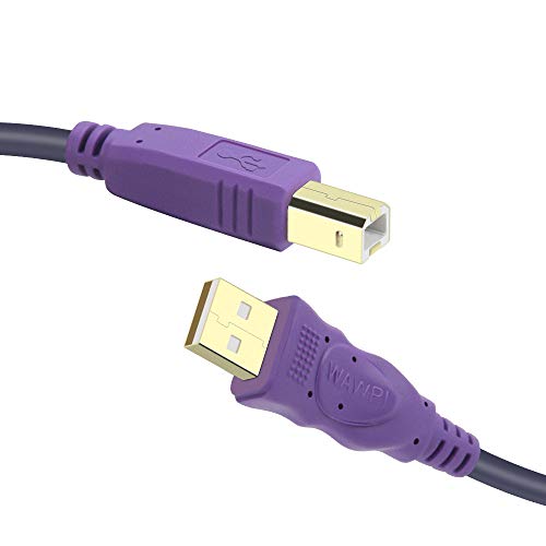wawpi Printer Cable 10 feet, USB 2.0 Cable A-Male to B-Male for Printer/Scanner (10 ft)