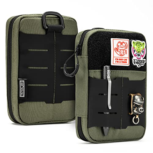 TACTICAL GEEK EDC Compact Waist Pocket Pouch, Multi-Purpose Molle EDC Pouch Gadget Organizer, Multi-Purpose Molle Tool Pouch for Multitools, Nylon Daily Utility Tool Organizer Bag Green