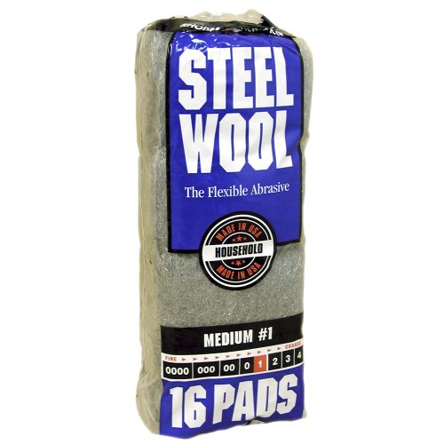 Medium Steel Wool Pad, 16 Pads