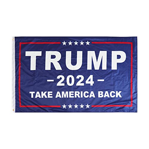 Summer Street Shops Trump 2024 Flag, Take America Back - 3x5 Double Sided Outdoor Flag - Large Donald Trump Flag - 200D Heavy Duty Polyester with Grommets for Indoor/Outdoor Use