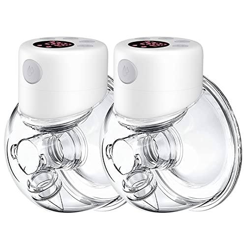 Breast Pump, Wearable Breast Pump, Hands Free Breast Pump, 2 Mode & 9 Levels, 24mm Flange, 2 Pack