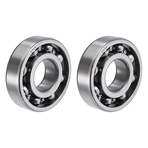 uxcell 6306 Deep Groove Ball Bearings 30mm Bore 72mm OD 19mm Thick CN Open Type Chrome Steel 2pcs