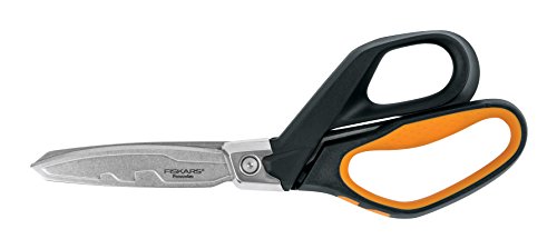Fiskars Pro PowerArc Shears 10" Heavy-Duty Scissors with SoftGrip Ergonomic Comfort Handle - All-Purpose Outdoor Scissors - Black/Orange