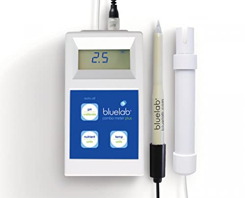 Bluelab METCOMPLUS Combo Meter PLUS for pH, Temperature, and Conductivity in Water and Soil with Easy Calibration, Digital Nutrient (TDS) Testing Kit for Hydroponic System and Indoor Plant Grow