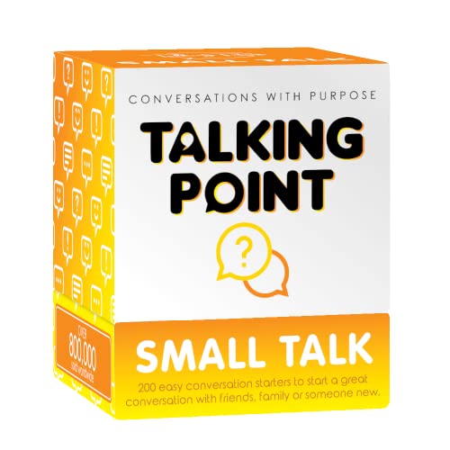 TALKING POINT CARDS Small Talk | Conversation Starters | Friendly Icebreakers for Friends, Coworkers, Family, Dates, & Acquaintances | Fun for Parties, Road Trips, Vacation Game Night | 200 Cards