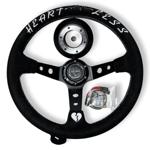 Deep Dish Suede 350mm Steering Wheel + Adapter Hub For Nissan Infiniti G35 G37 350Z 370Z Sentra