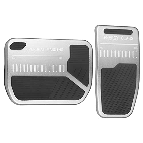 Elegve 2 PCS Tesla Model 3 Model Y Foot Pedal Pad Replacement, Performance Auto Aluminum Pedal Covers Accessories, Brake Foot Pedals, Non-Slip Performance Accelerator & Brake Pedal Pads Kit-Gray