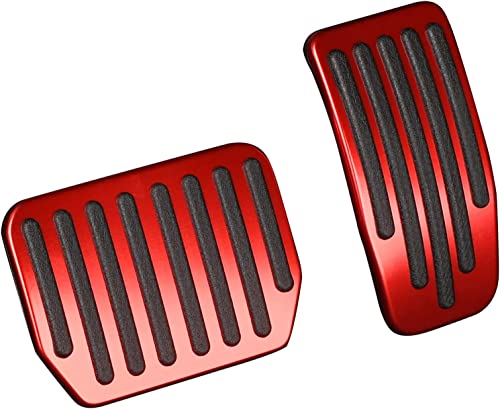 QIRUIMY Foot Pedal Pads Set for Tesla Model 3 Model Y, Non-Slip Performance Aluminum Car Accessories Brake & Accelerator Pedal Covers for Model 3/Y (Red)
