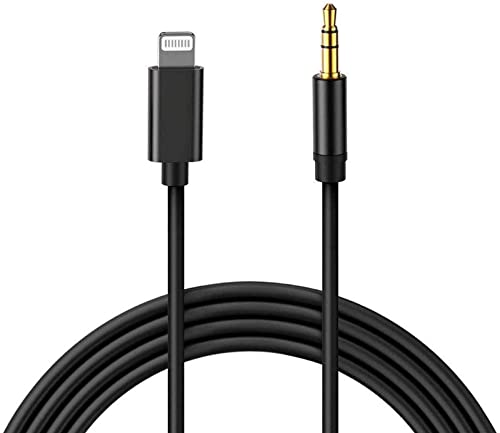 Aux Cord for iPhone, [Apple MFi Certified] Lightning to 3.5 mm Headphone Jack Adapter Male Stereo Audio Cable for iPhone 14 13 12 11 XS XR X 8 7 6 iPad to Home Car Stereo/Speaker/Headphone, Black