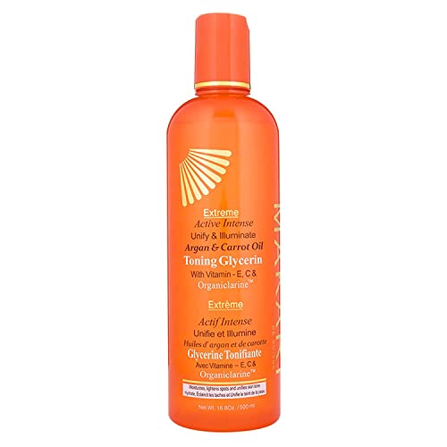 MAKARI Extreme Active Intense Argan and Carrot Oil Tone-Boosting Body Glycerin (16.8 oz) | Fades Spots & Marks | Helps Brighten Complexion | Hydrates and Softens | For All Skin Types Except Sensitive