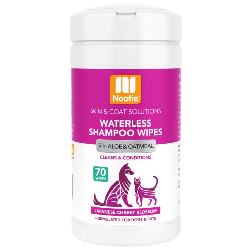 Nootie Waterless Shampoo Wipes For Dogs & Cats-Long Lasting Fragrances-Sold In Over 3000 Vet Clinics-Made In U.S.A. 70 Count