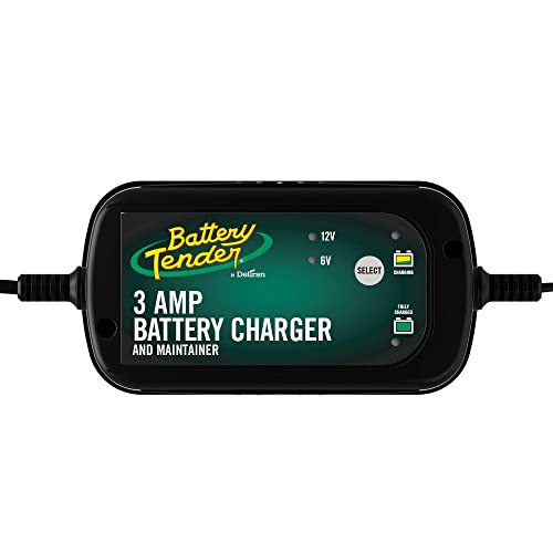 Battery Tender 3 AMP Car Battery Charger - Automotive Switchable 6/12V, Fully Automatic Battery Charger and Maintainer for Cars, SUVs, and Trucks - 6V/12V, 3 AMP Charger - 022-0202-COS