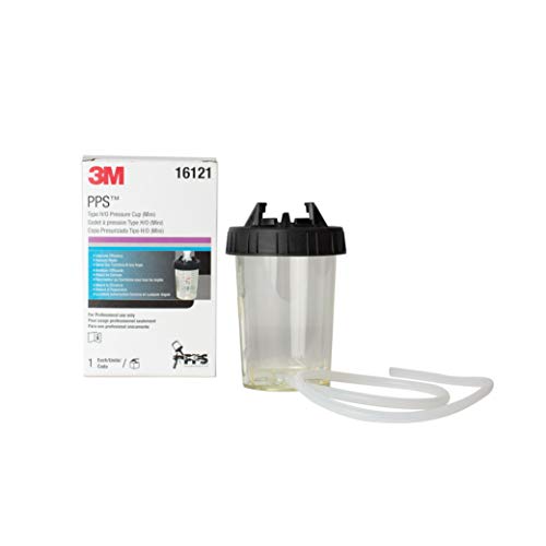 3M PPS (Original Series) H/O Pressure Cup with Air Hose, 16121,Mini, 6 oz, Use w/ 3M Accuspray HGP Spray Gun for Thick High-Viscosity Paints, Stains, Varnishes, Coatings and Primers, 1 Pack