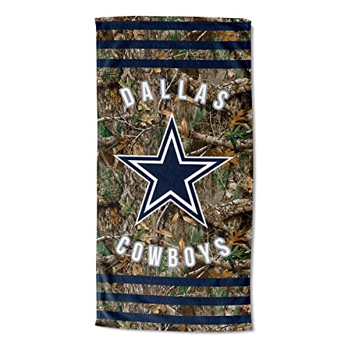 Northwest The Company NFL Dallas Cowboys Beach Towel, 30" x 60", Realtree Stripes