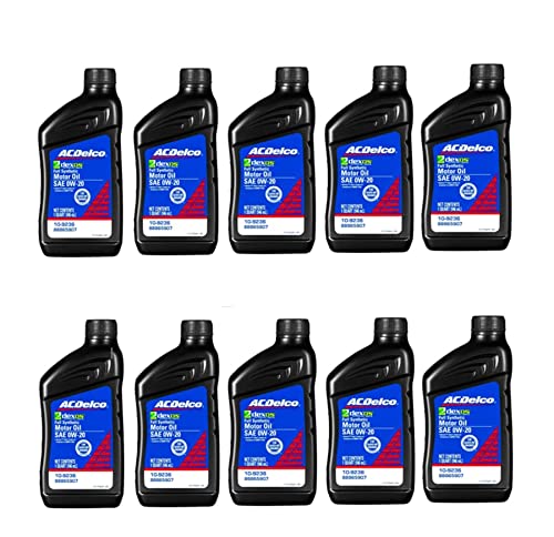 ACDelco 109236 0W-20 dexos1 Gen 2 Full Synthetic Motor Oil 1 Quart (10 pack)