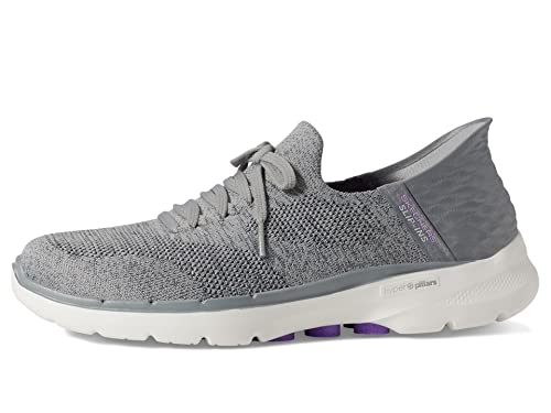 Skechers Women's Hands Free Slip-Ins Go Walk 6-Lovely Day Sneaker, Gray/Lavender, 9