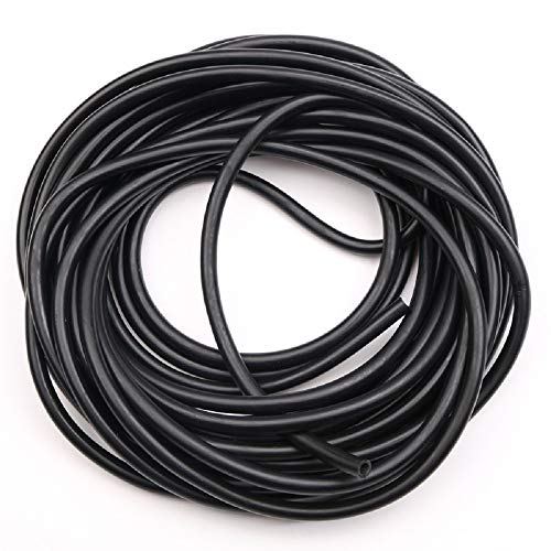 50 FT Black Latex Rubber Tubing,3/8in OD 1/4in ID Black 1 Continuous Piece