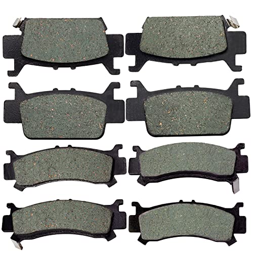 Brake Pads Front Rear for Honda Pioneer Talon 1000 1000R 1000-5 SXS Replace 06451-HL4-A01 06452-HL4-A01 06431-HL4-A01 06432-HL4-A01(4 Pairs)