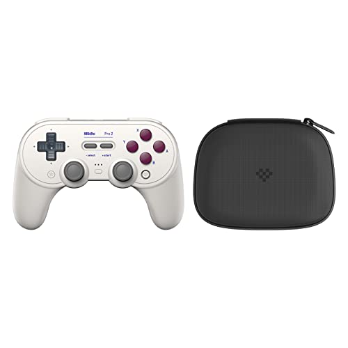 8Bitdo Pro 2 Bluetooth Gamepad for Switch/Switch OLED, PC, macOS, Android, Steam & Raspberry Pi with Storage Case (G Classic Edition)